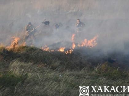 Километры огня: 11 ландшафтных пожаров потушили в Хакасии за сутки