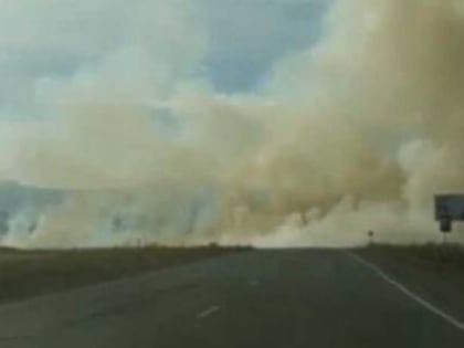 Абакан затянуло дымом от пожара