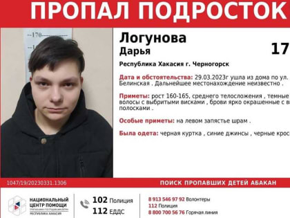 Выбритые виски и яркие брови: в Черногорске пропала девушка