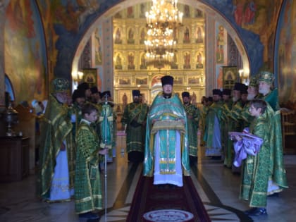 В день памяти преподобного Серафима Cаровского Божественную Литургию в Спасо-Преображенском кафедральном соборе совершили два архиерея