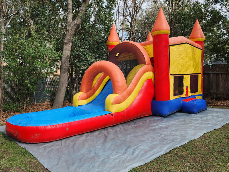 Yellow Inflatable Castle With Slide