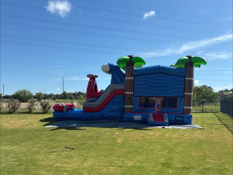 Tropical Inflatable Castle With Slide