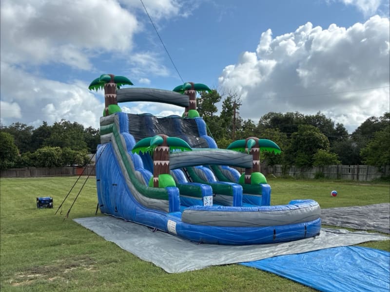 Blue Double Lane Waterslide