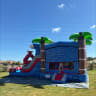 Tropical Inflatable Castle With Slide view 3
