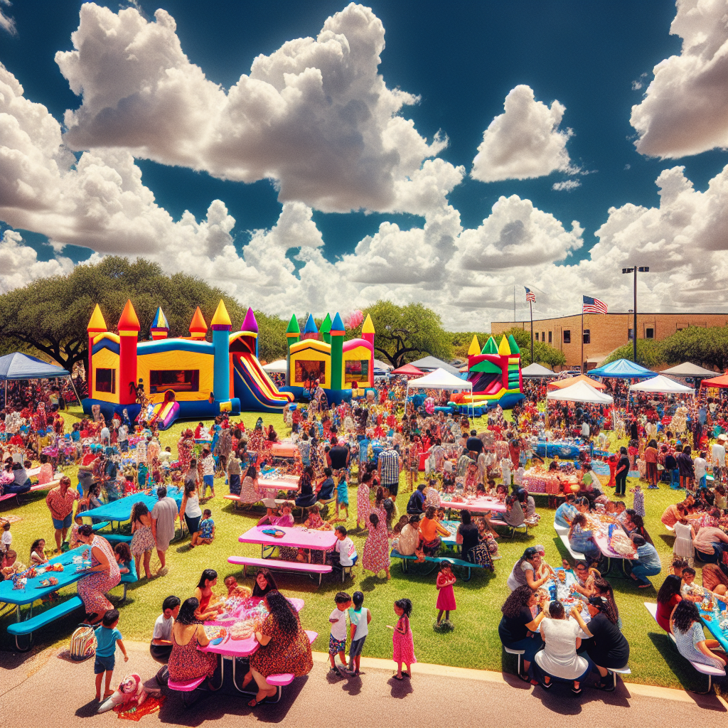 exuberant community gathering with a bounce house rental san antonio - SATX Bounce