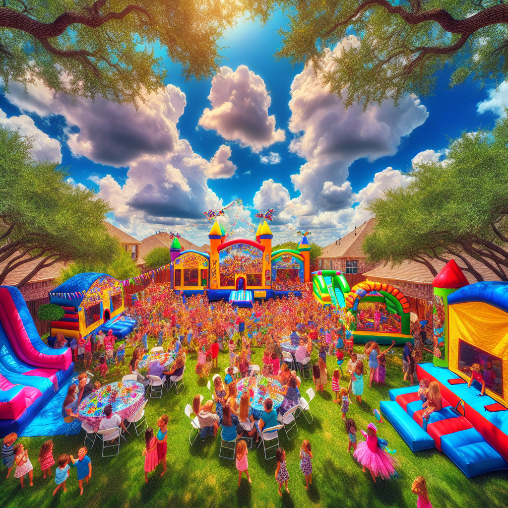 cloudy day with beautiful scenery and a good time around inflatable rentals san antonio - satx bounce