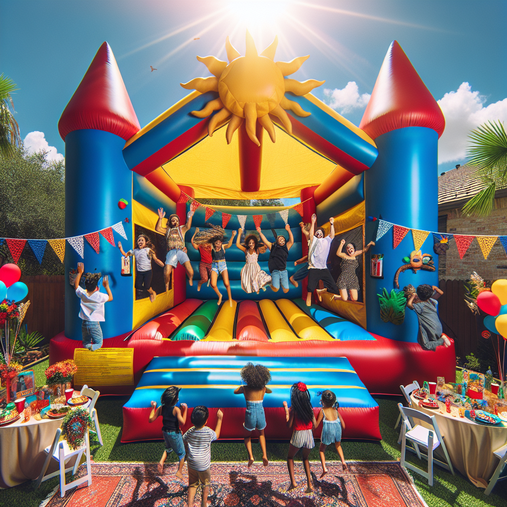 many children partying on a san antonio bounce house - satx bounce