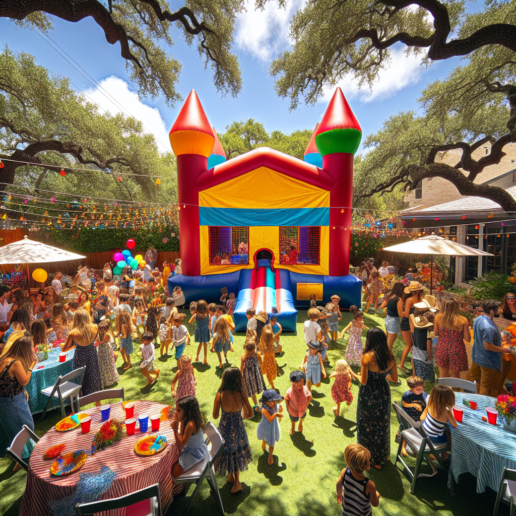 a big party around moonbounce rentals san antonio - satx bounce