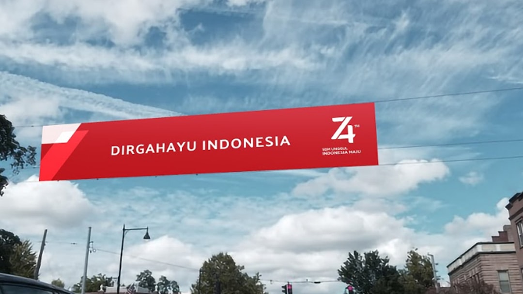 9.  contoh desain cetak untuk HUT 74 TH Kemerdekaan Republik Indonesia