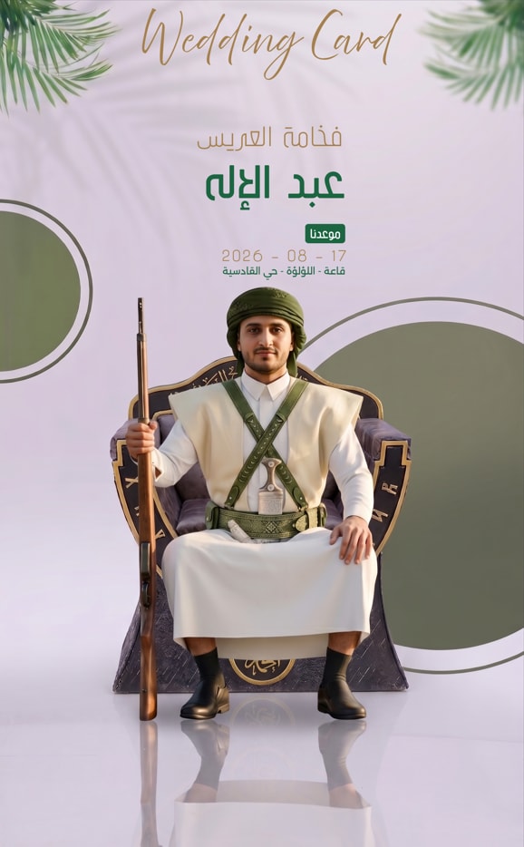 معاينة تصميم تصميم دعوة زفاف أخضر وذهبي أنيقة — دعوات زفاف رجالي