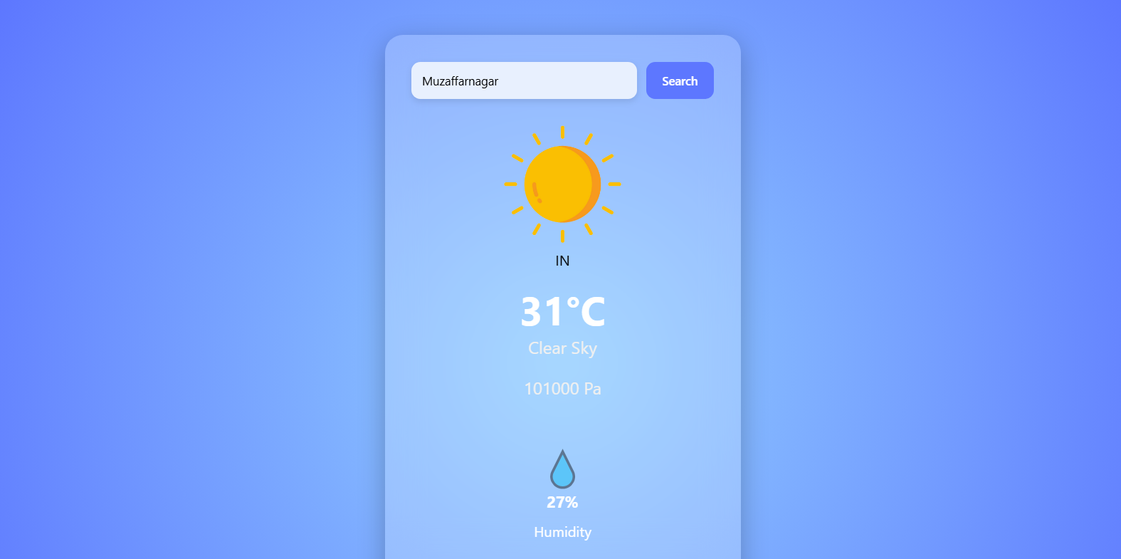 Real-Time Weather App | HTML, CSS & JavaScript