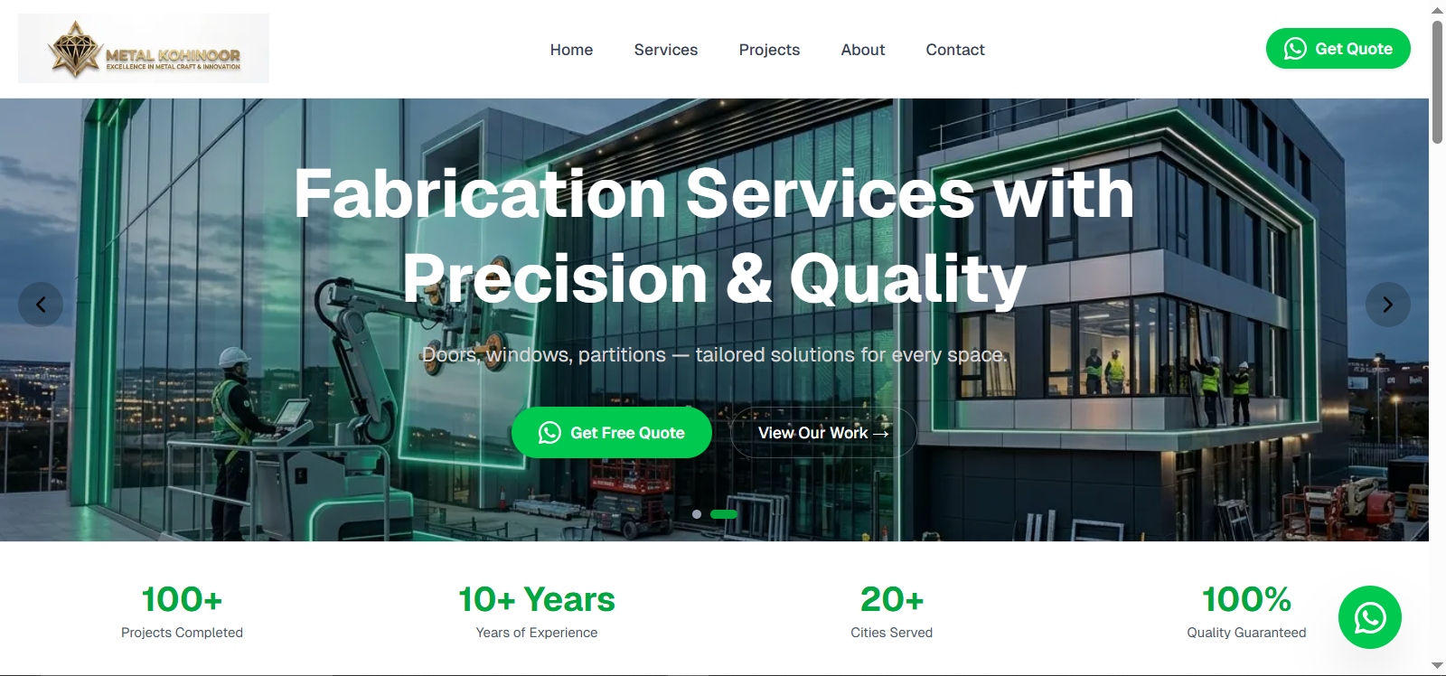 Metal Kohinoor – Fabrication Services Website