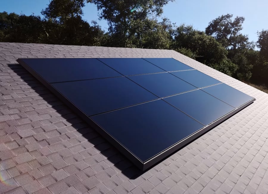 Tesla Solar Panels on roof