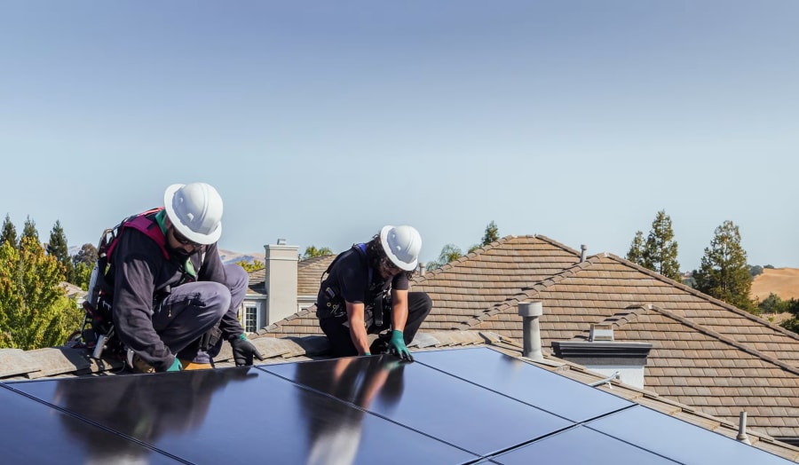 Tesla Solar Panels being installed