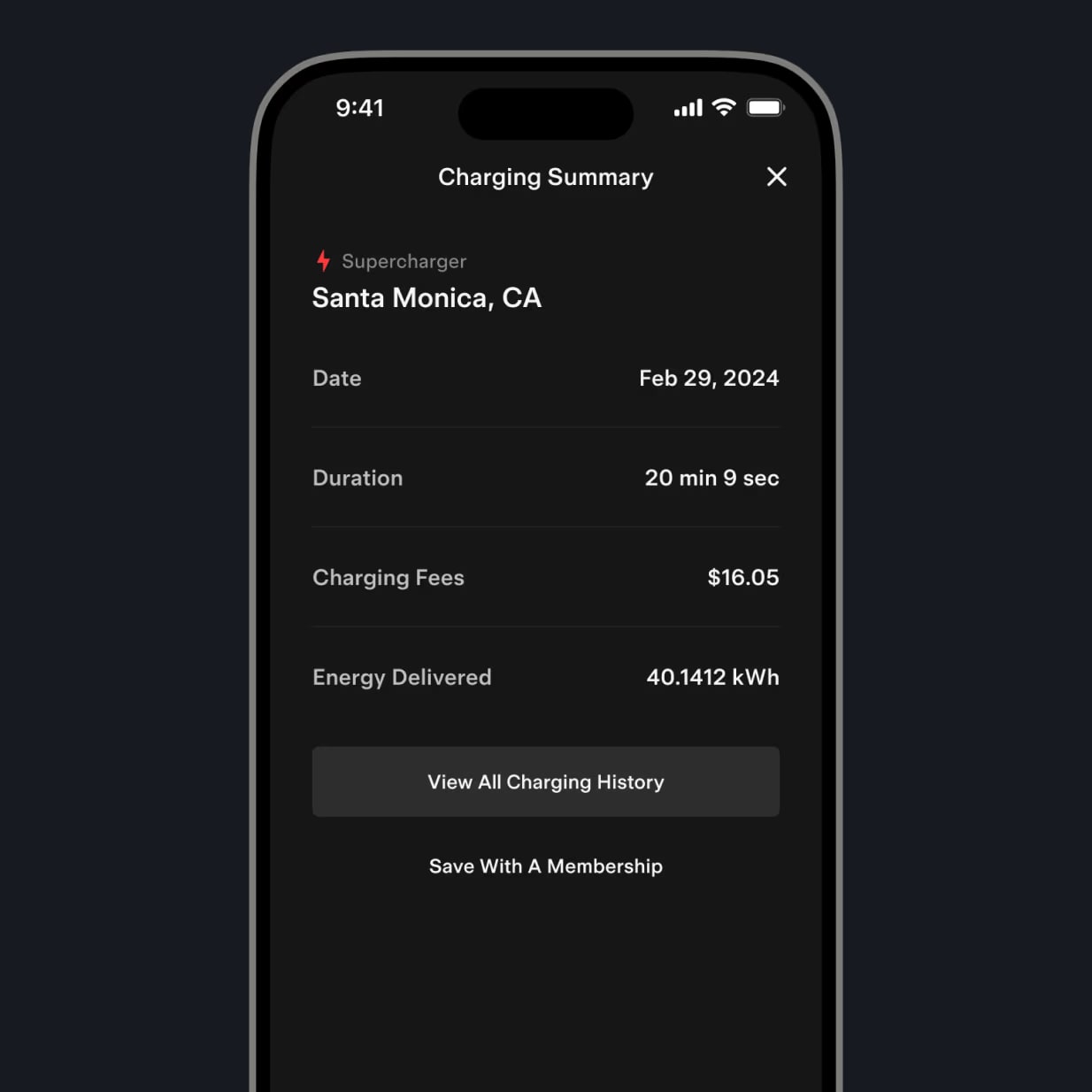 View Your Charge Summary