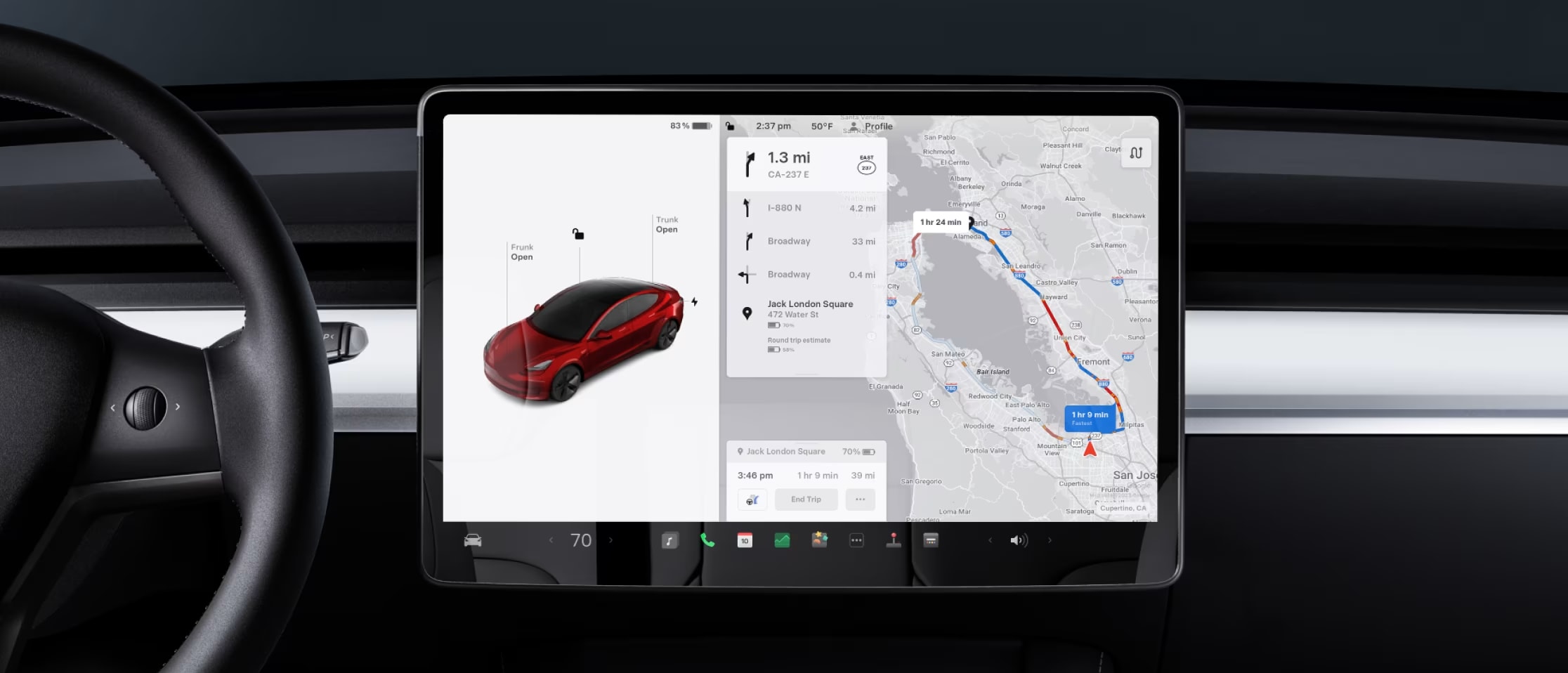 Drive the best route to avoid traffic and charge if needed