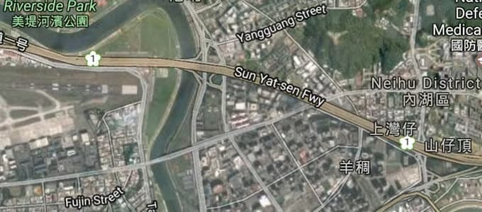 Google satellite view of Tesla Taiwan
