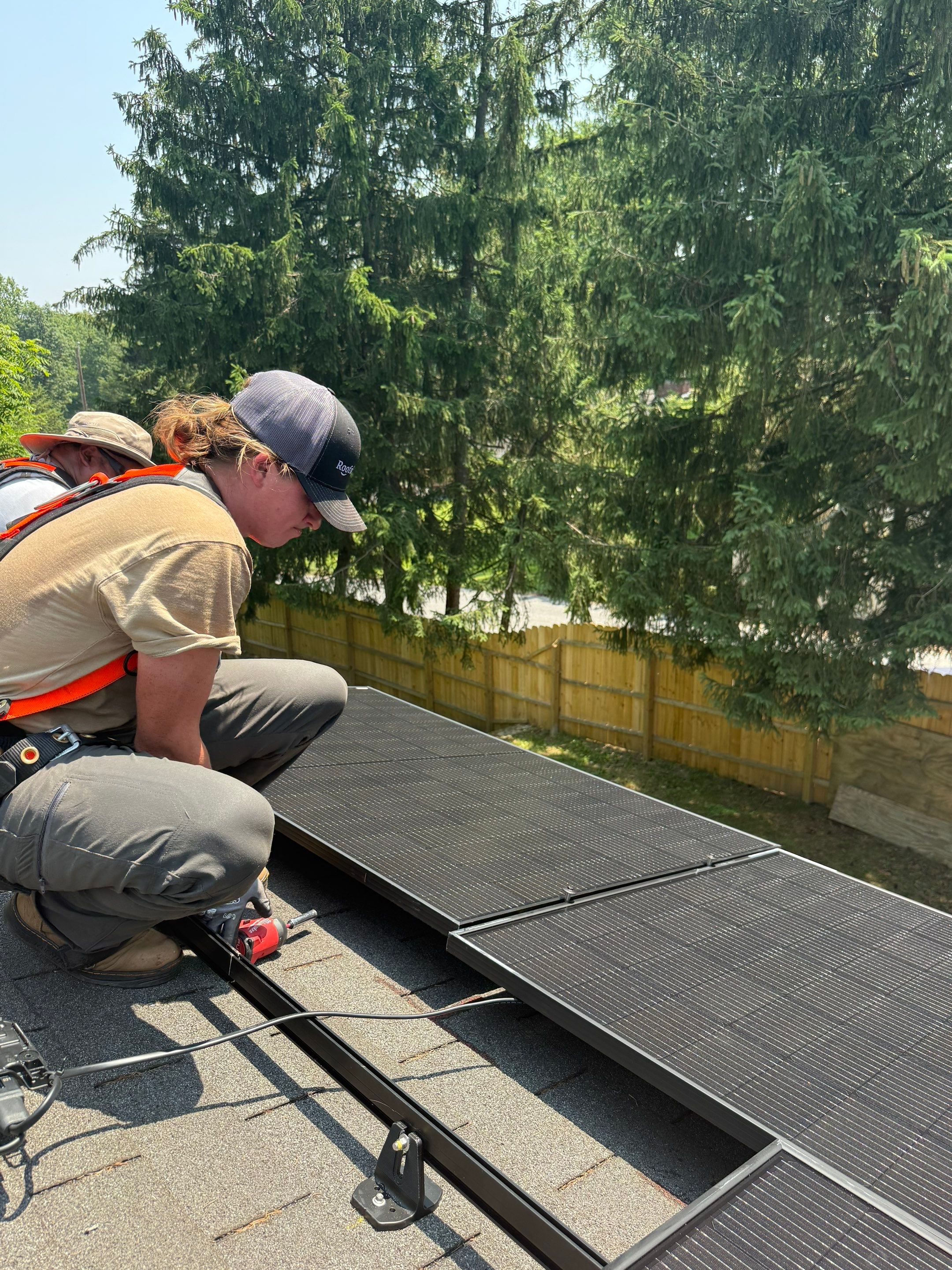 solar roof panels on roof