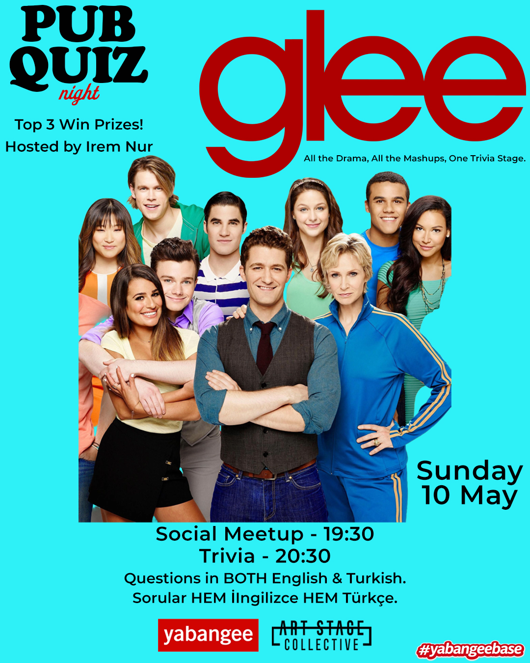 Pub Quiz Night on Glee (TV Series): Questions in English & Turkish