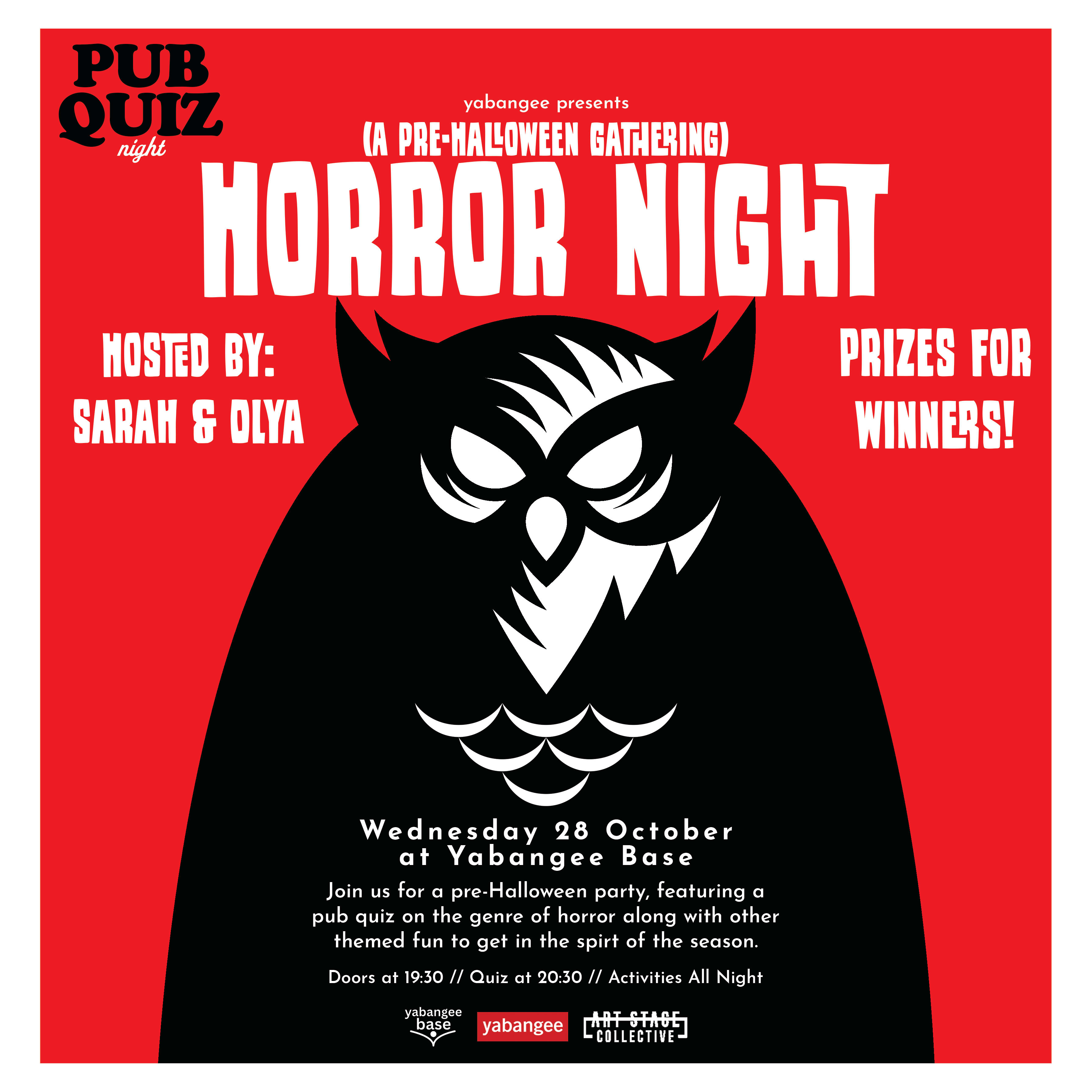 Horror Night Pub Quiz & Pre-halloween Gathering (& After-party)