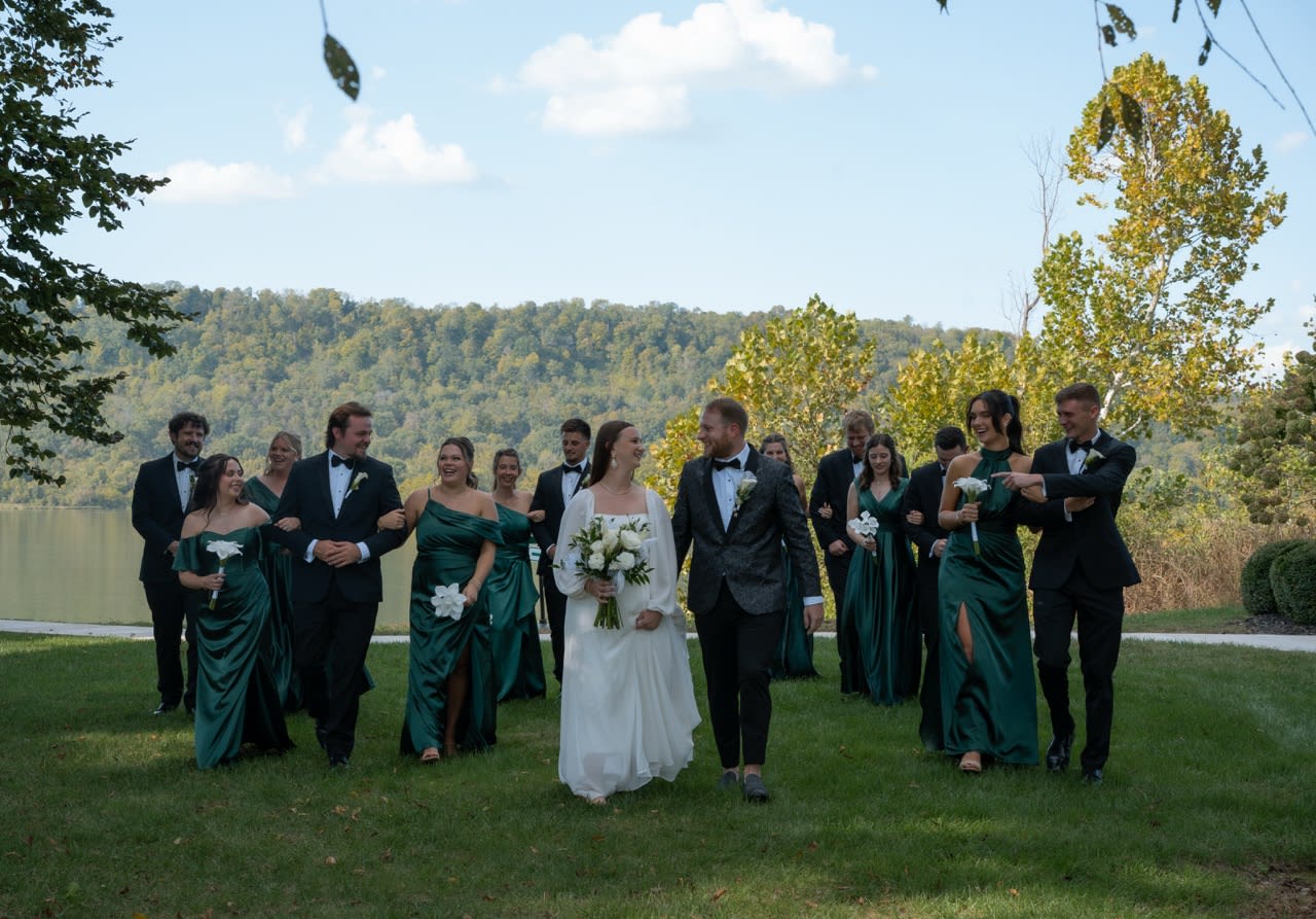 Cincinnati Waterfront Wedding Party Large