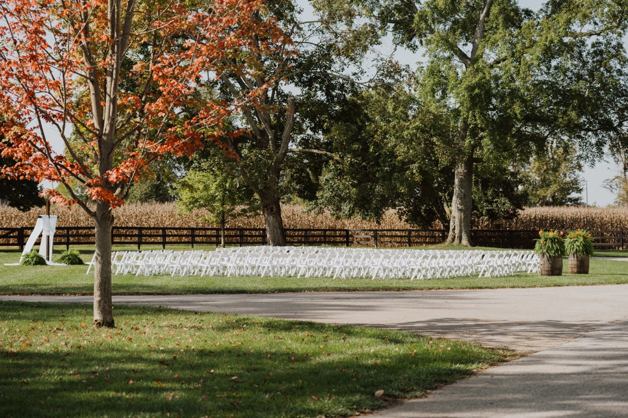 Fall Wedding Lawn Seating Estate Large