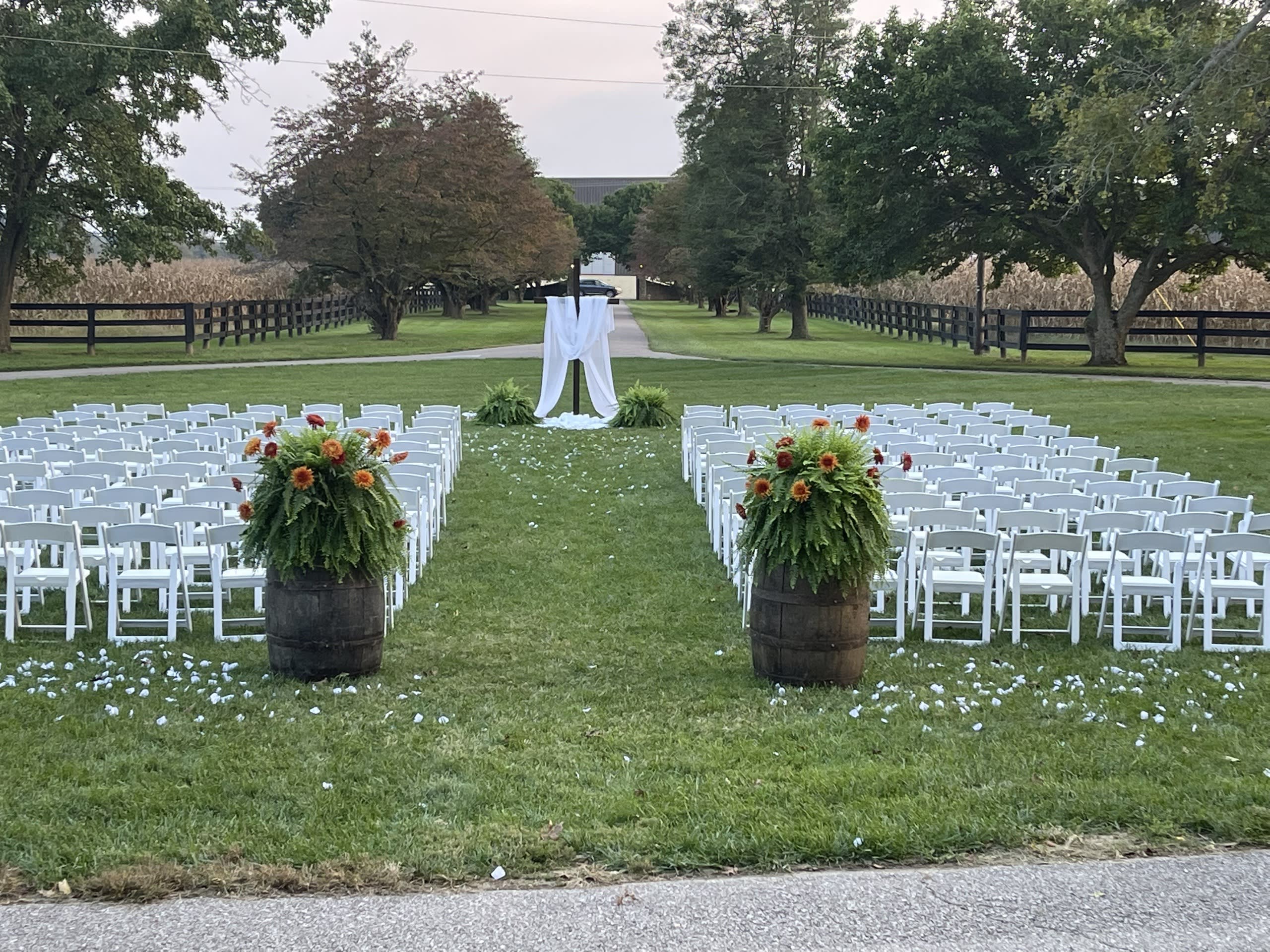 Front Lawn Circle Wedding Ceremony Setup