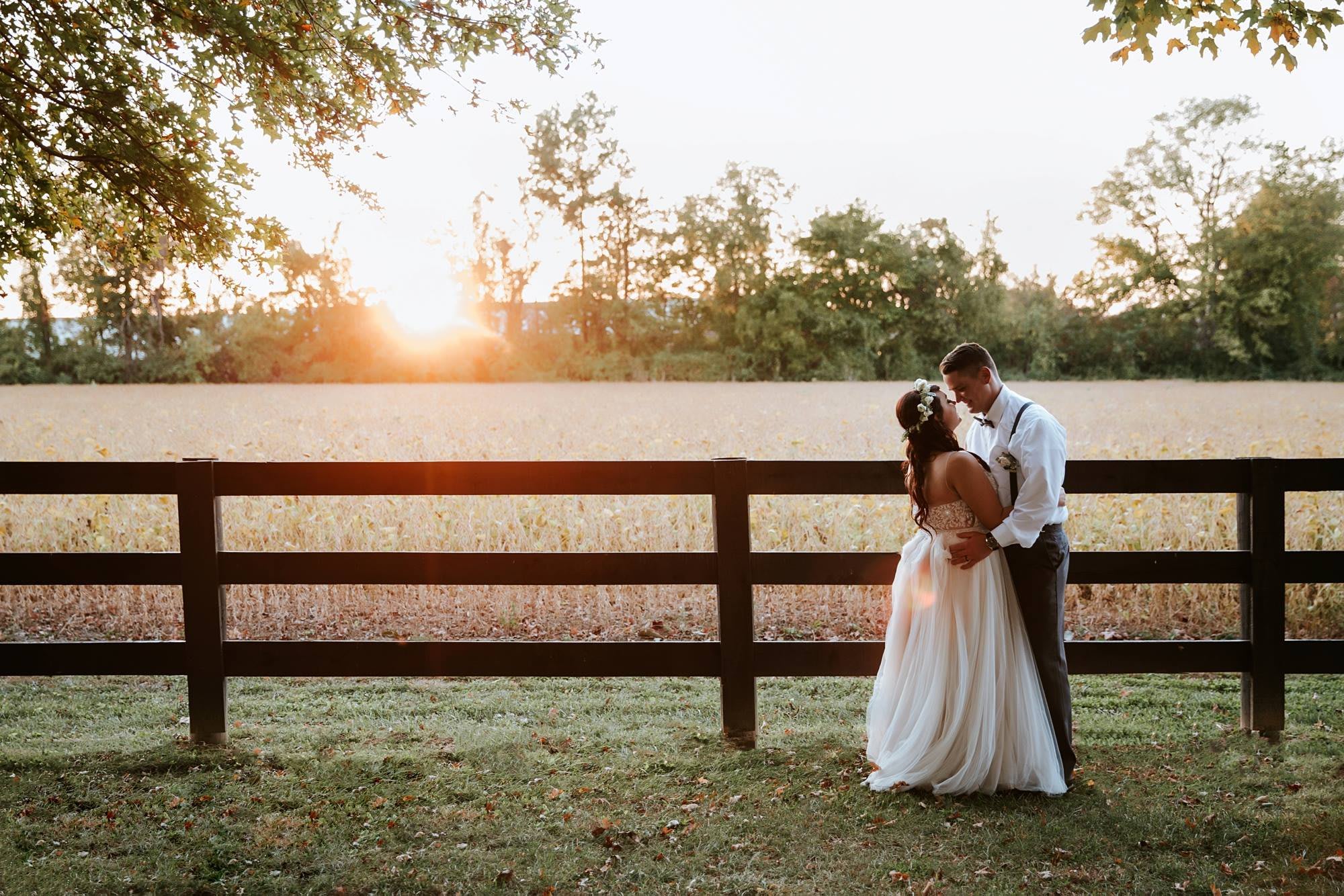 Historic Inn Estate Sunset Wedding Portrait