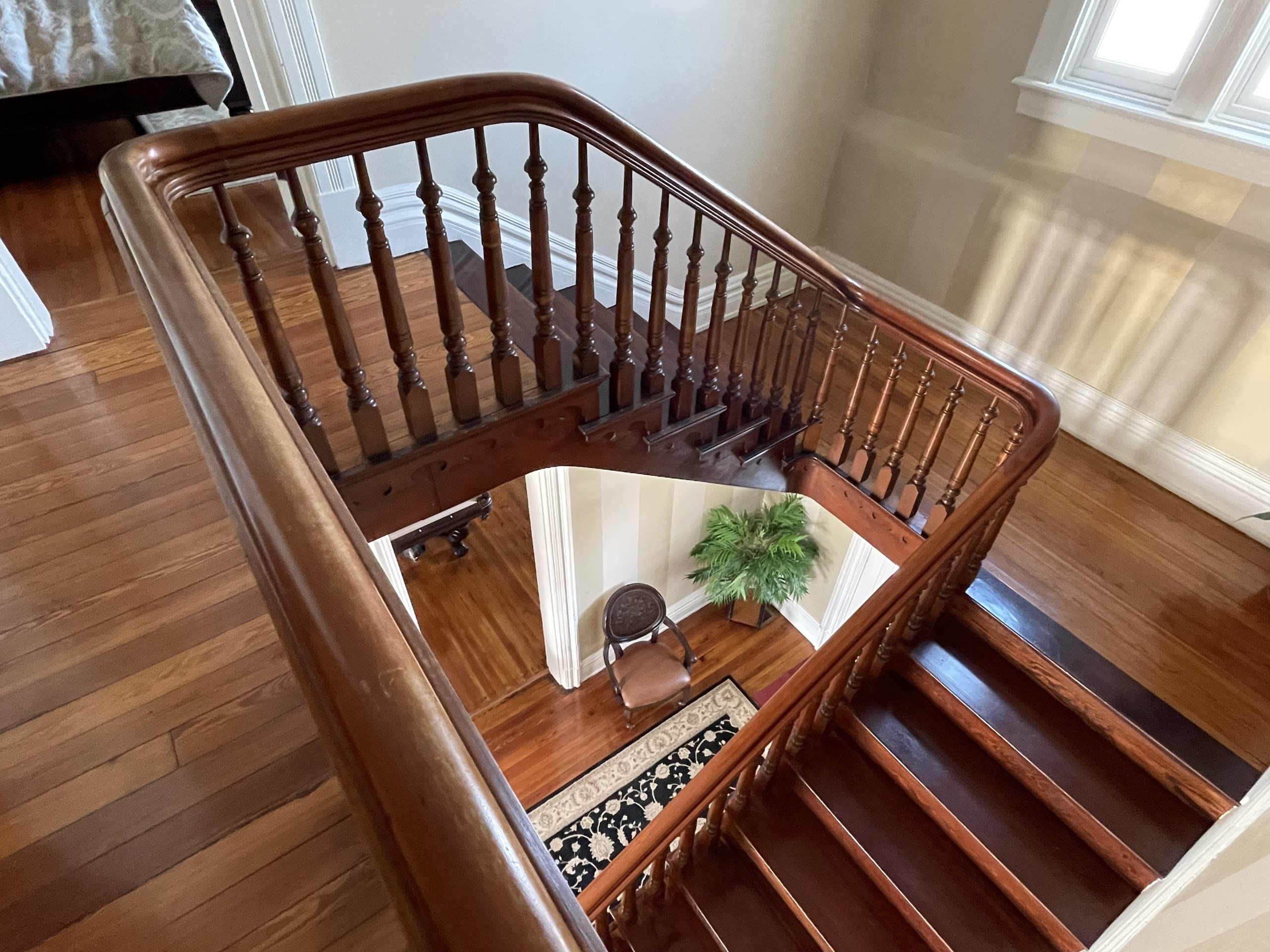 Historic Inn Staircase Overhead View