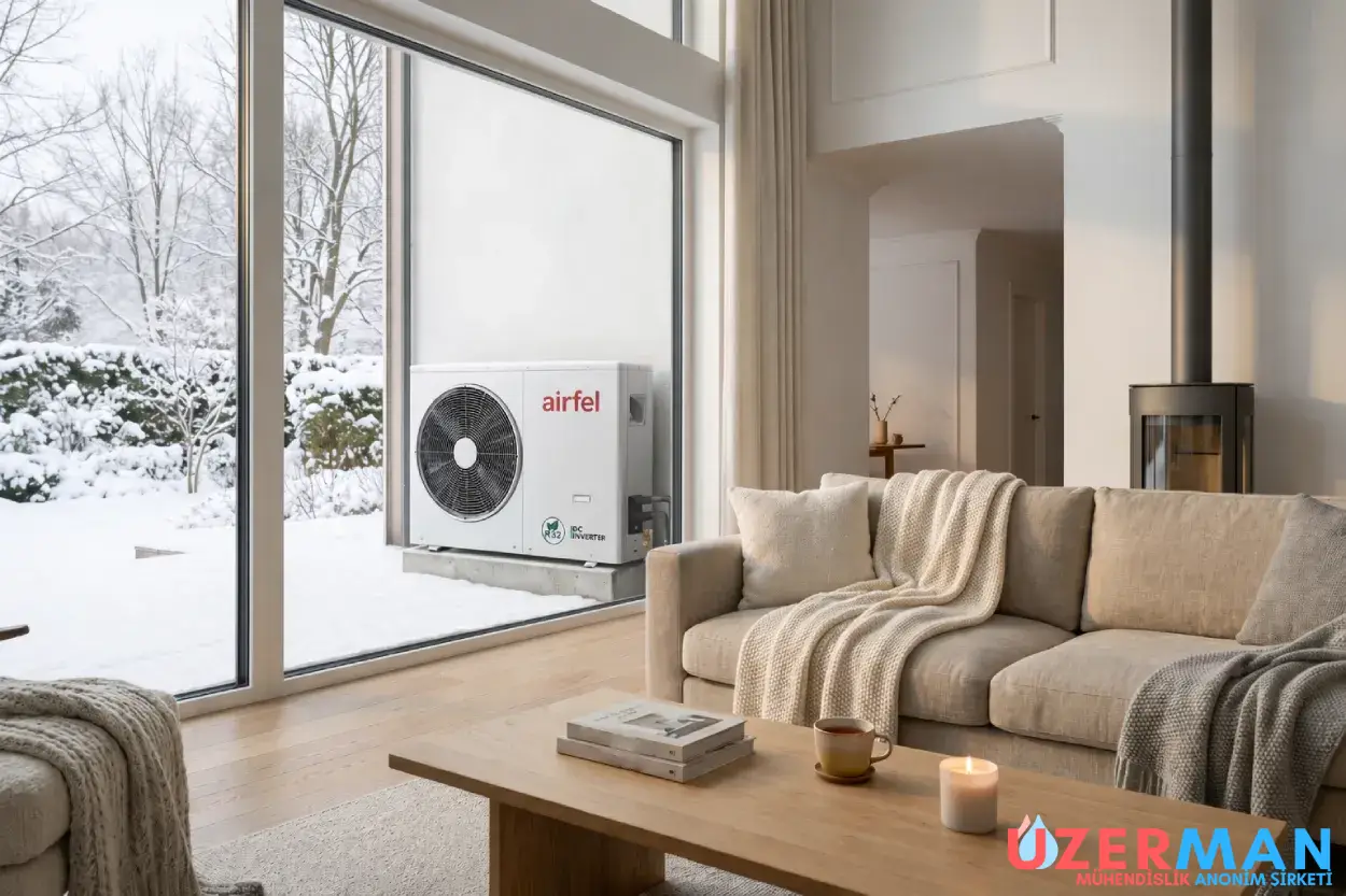 Airfel 16 Kw İnverter Monoblok Hava Kaynaklı Isı Pompası, modern dış ünite tasarımı, enerji verimli ısı pompası sistemi, ev ve ticari kullanım için monoblok hava kaynaklı ısıtma çözümü