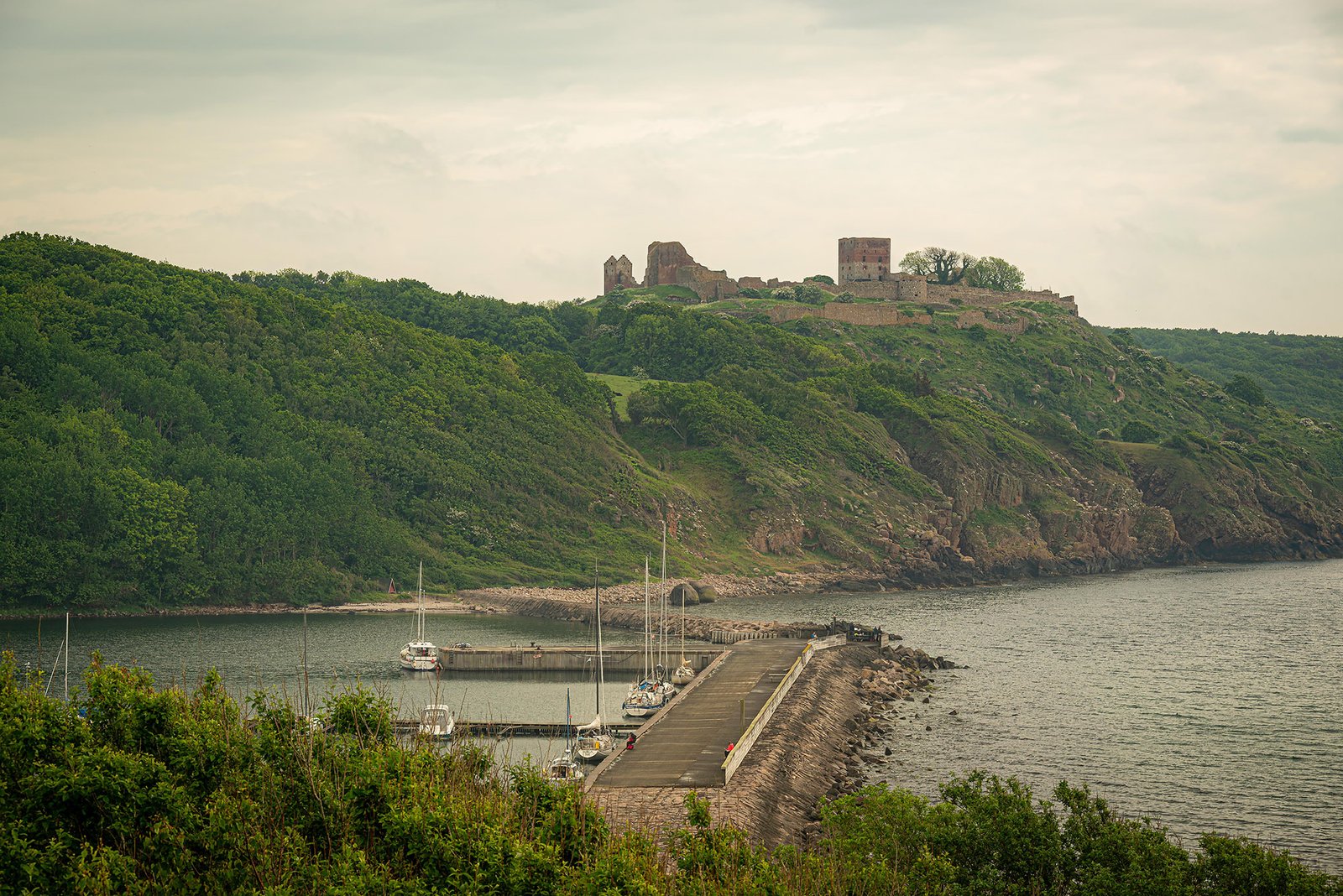 Hammershus fortress walls from north side