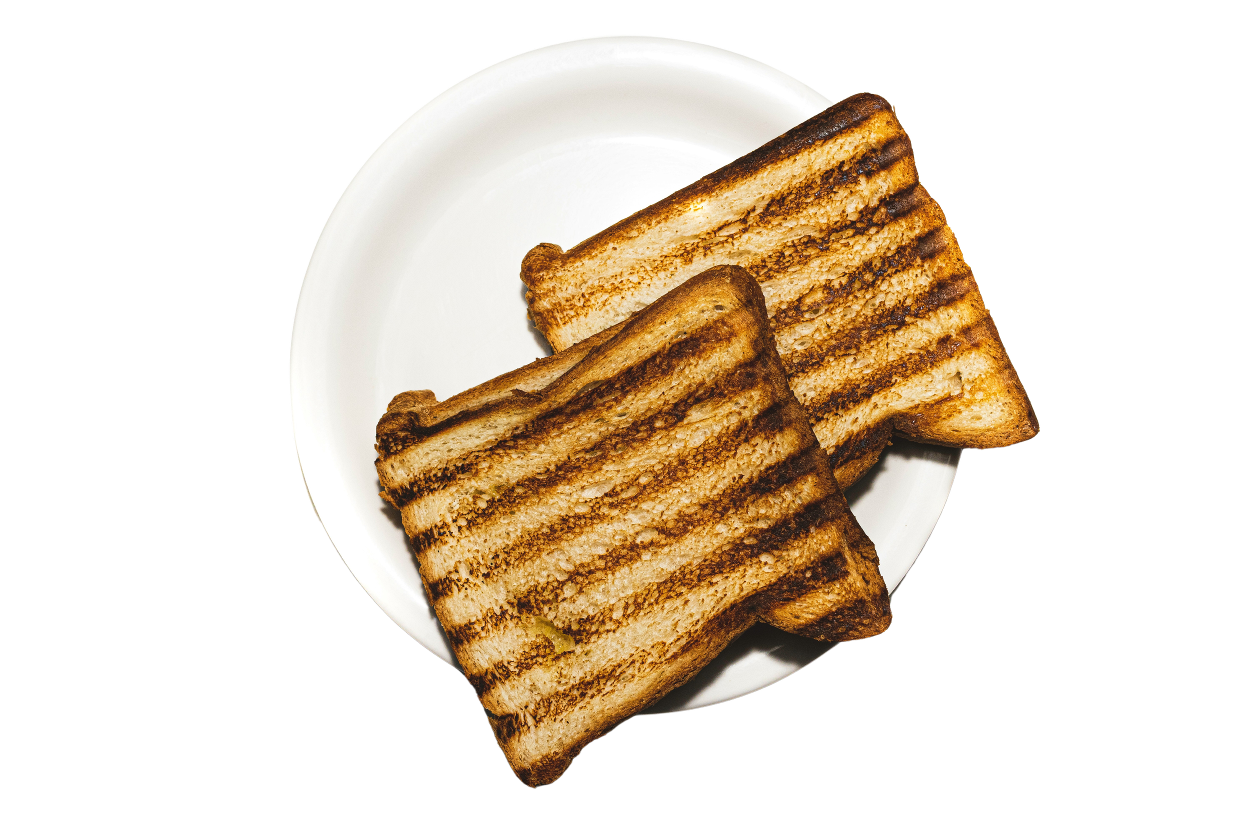 Toast on a white plate