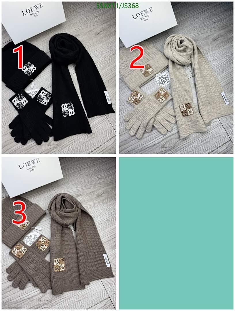 Loewe Knit Gloves & Scarf Set