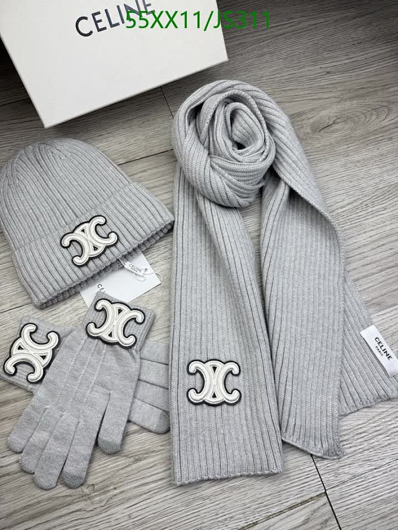 Celine Celine Logo Knit Gloves and Scarf Set - view 2