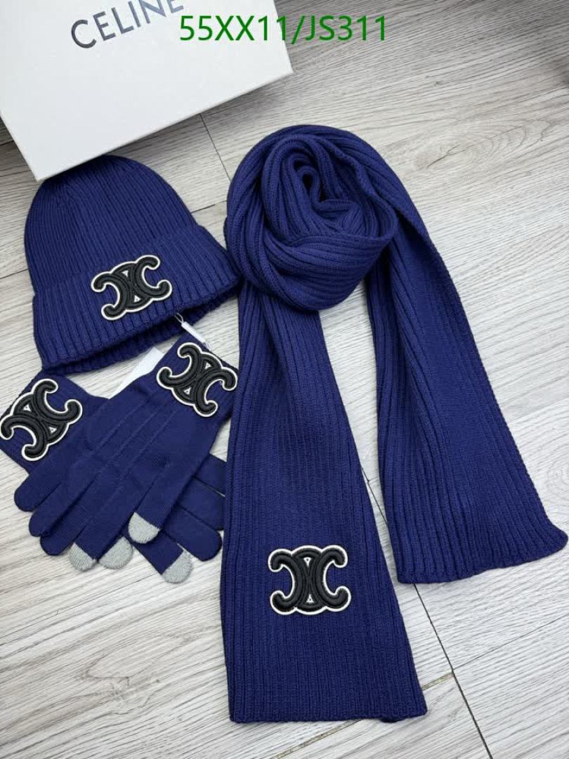 Celine Celine Logo Knit Gloves and Scarf Set - view 3