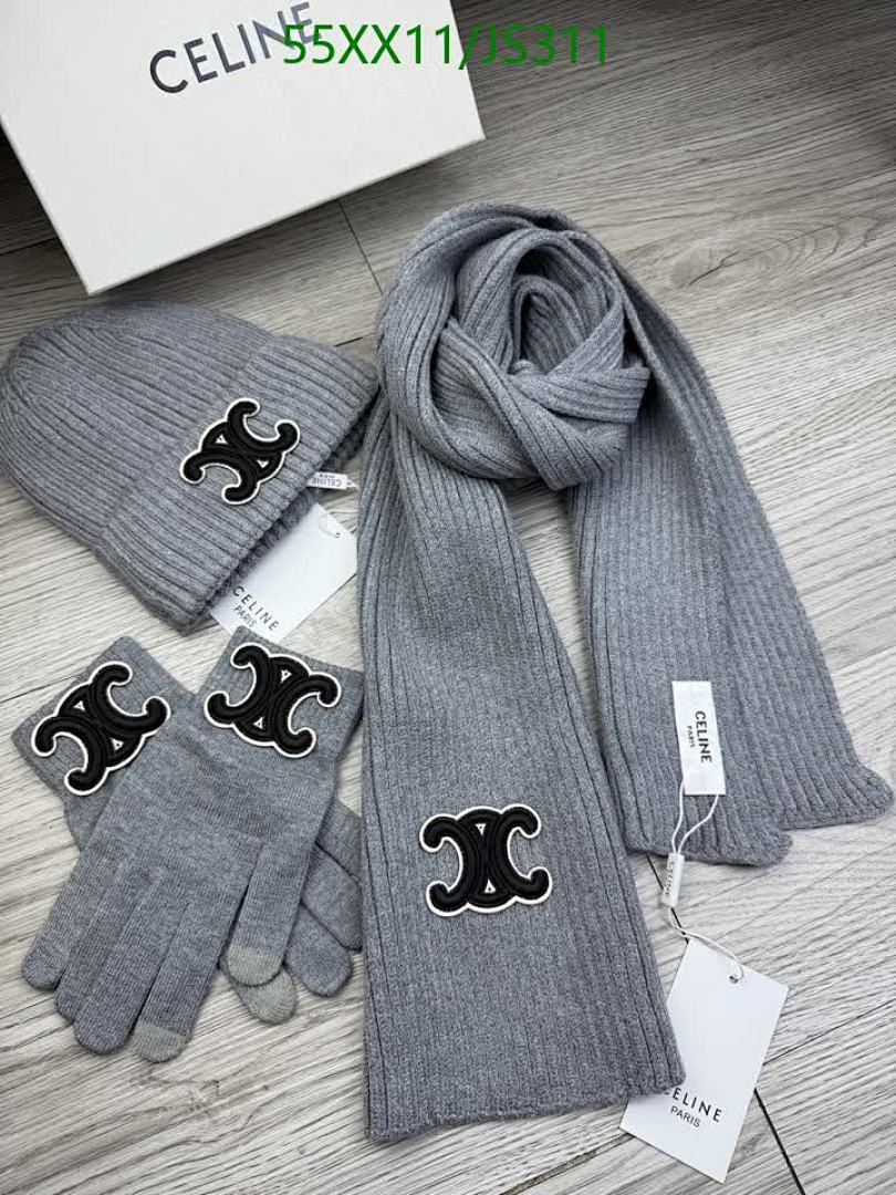 Celine Celine Logo Knit Gloves and Scarf Set - view 4