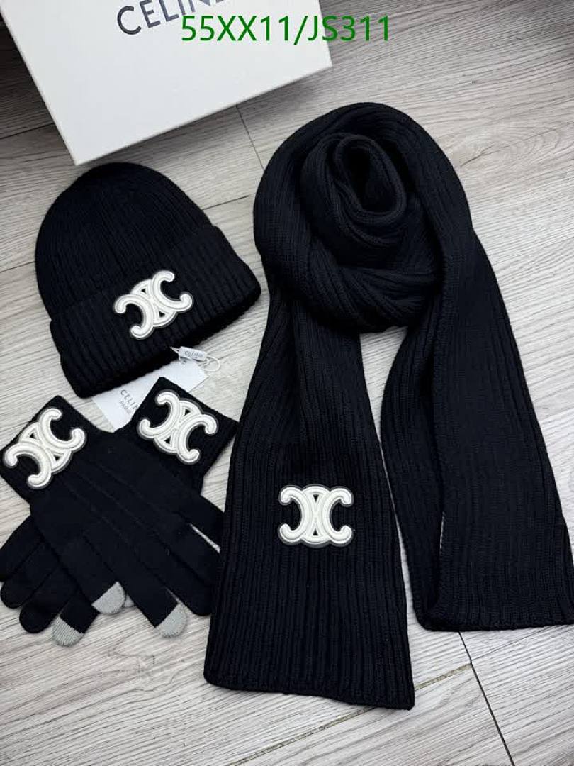Celine Celine Logo Knit Gloves and Scarf Set - view 5