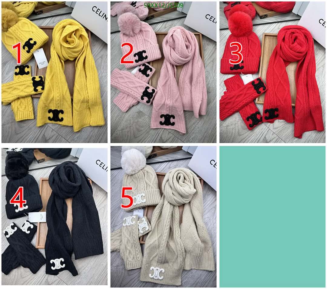 Celine Celine Ribbed Knit Scarf Collection
