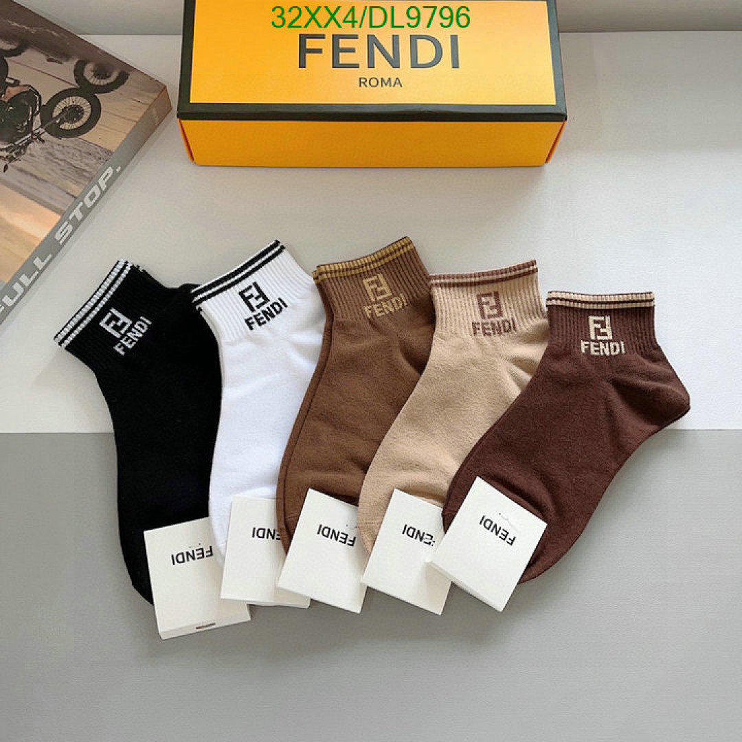 Fendi Fendi Silk Logo Socks