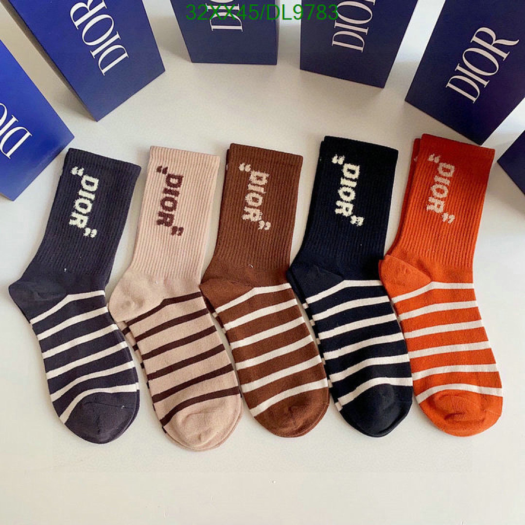 Dior Dior Striped Cotton Socks