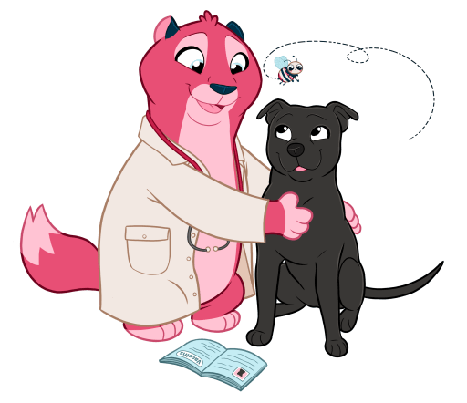 Pott et Pollen font un contrôle vétérinaire.