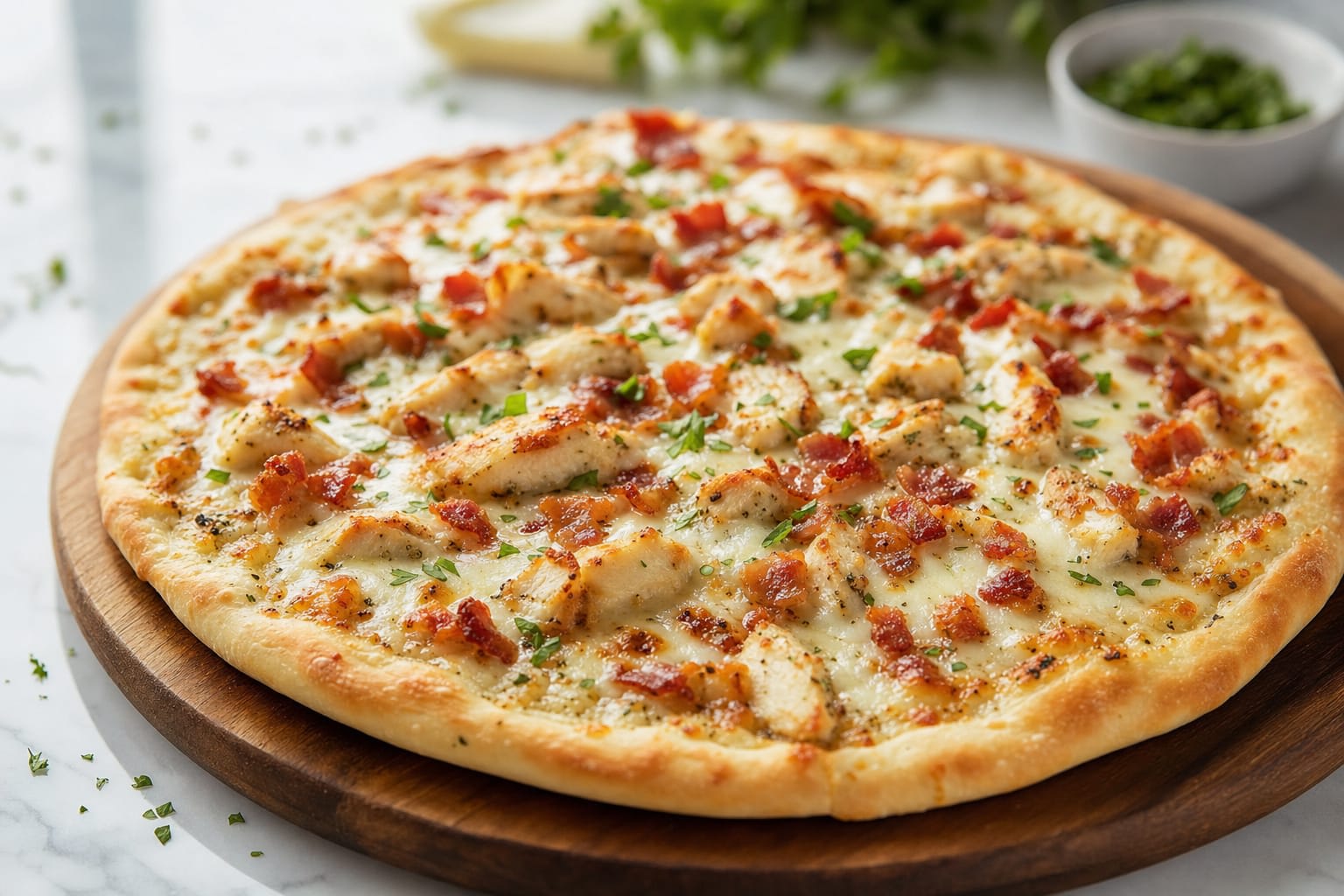 Ranch Chicken and Bacon Pizza