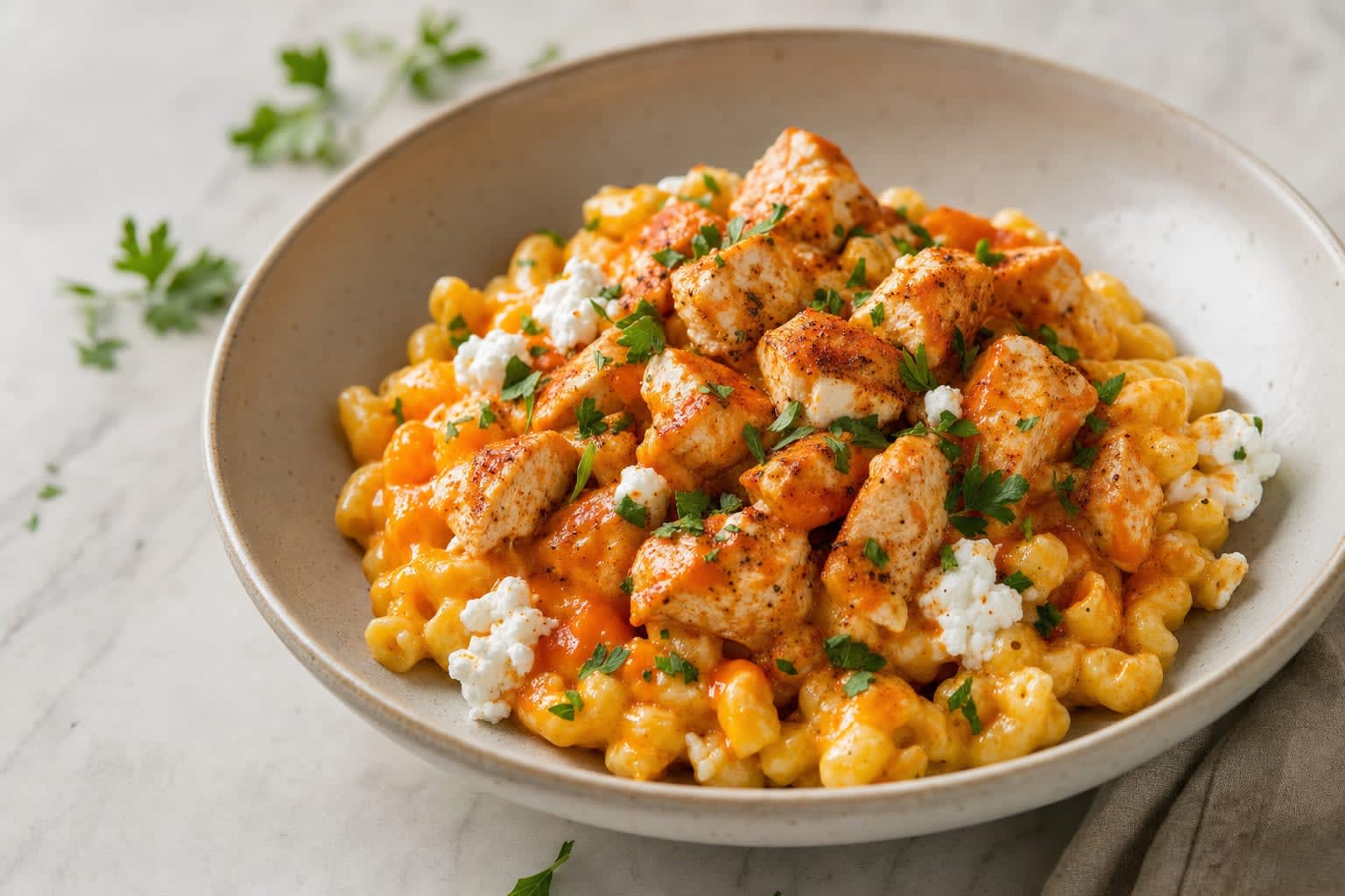 Honey Buffalo Chicken Mac and Cheese