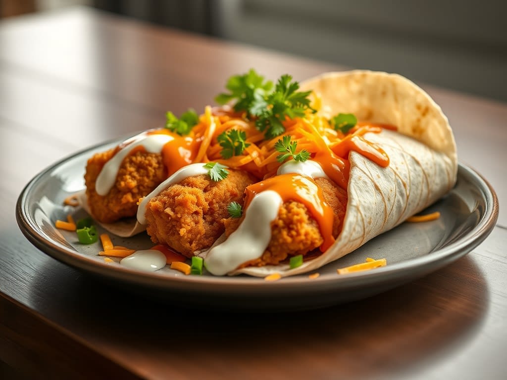 Buffalo Ranch Chicken Nugget Wrap