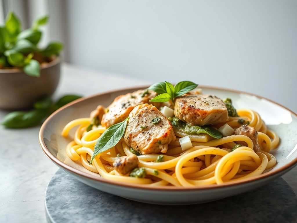 Creamy Chicken Pesto Pasta