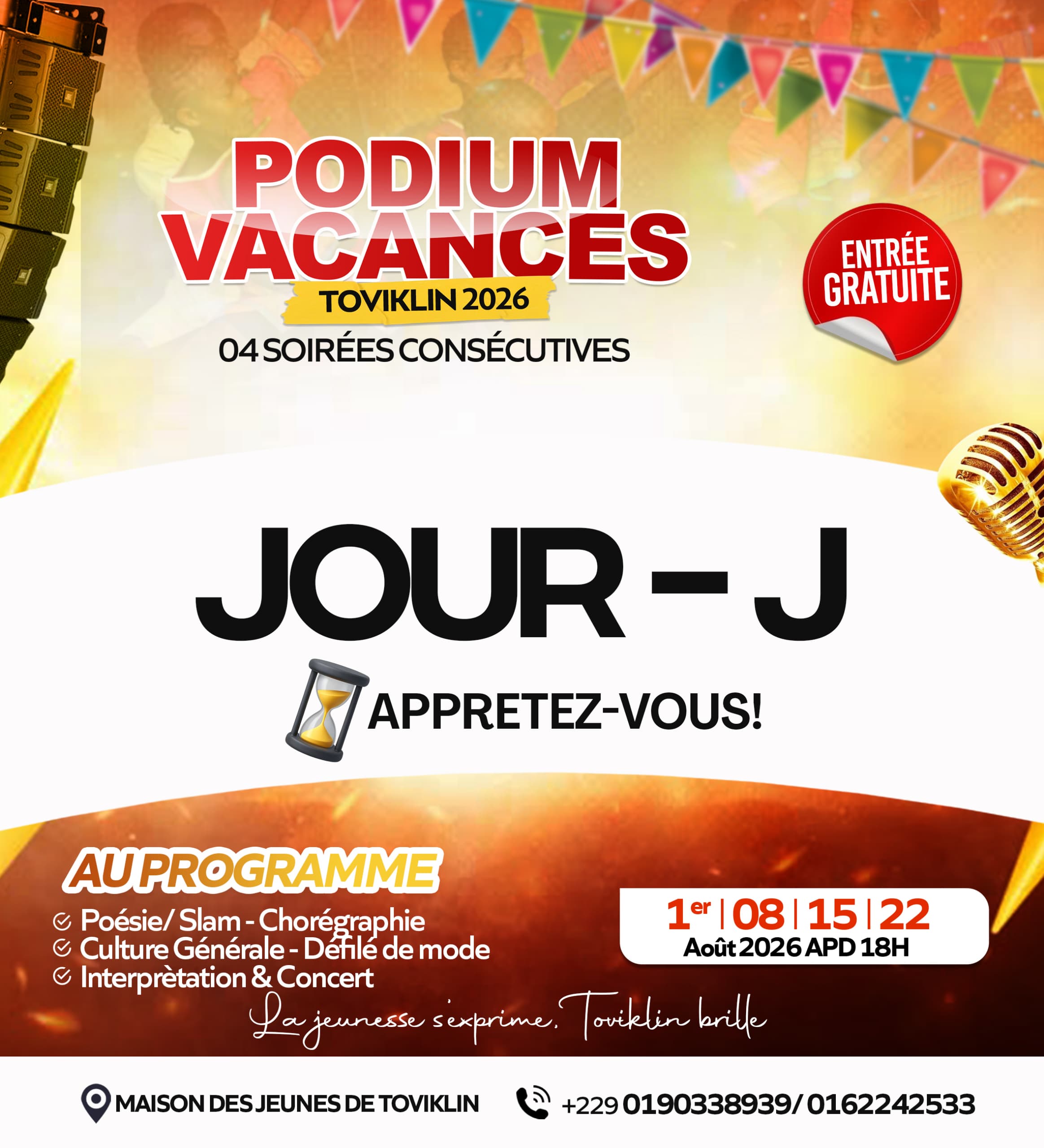 Soirée d'ouverture du Podium Vacances Toviklin 2026