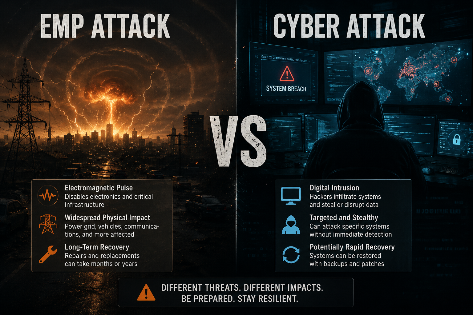 EMP Attack vs Cyber Attack: What's the Difference? (2026)