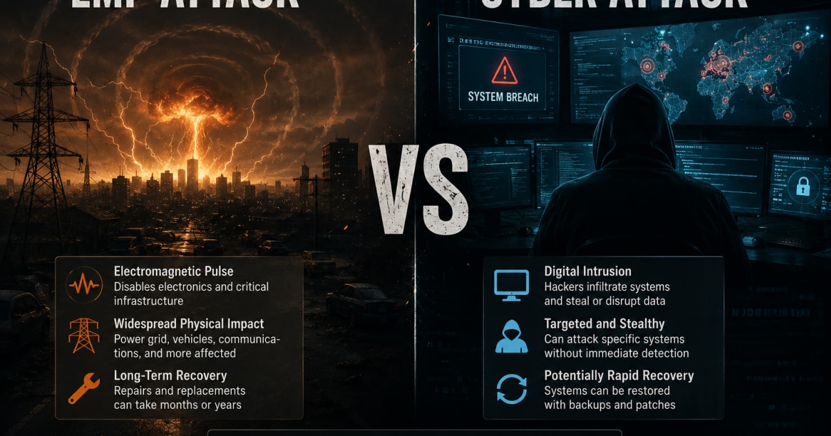EMP Attack vs Cyber Attack: What's the Difference? (2026)