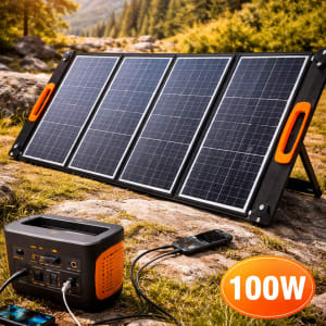 Foldable 100W Solar Panel - survival & emergency preparedness gear