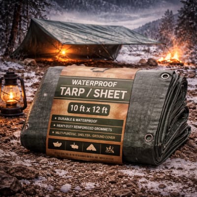 Waterproof Tarp (10×12 ft) – Shelter & Ground Cover